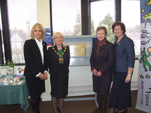 From left, Cabinet Member for Community Services, Tourism and the 2012 Games, Denise Saliagopoulos; Chairman of Tandridge District Council, Glynnis Whittle; Lord Leiutenant of Surrey, Sarah Goad and Surrey County Councillor for Caterham Valley, Sally Marks.