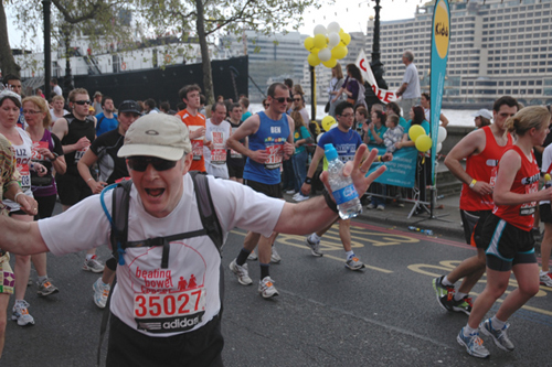 Not far to go!  Bob Gorman running the London Marathon last weekend.