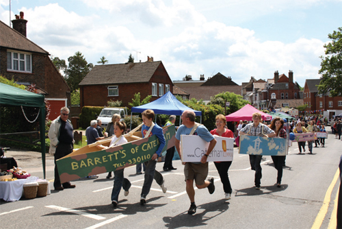 The Boat Race at the Street Party in Caterham-on-the-Hill last year.