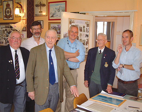 From left: Bert Fane, RAFA; Nick Higham, BBC; Frank Stanhope, RAFA President; Martin Roberts, BBC; Ken Raffield, RAFA and Peter Machin, BBC.