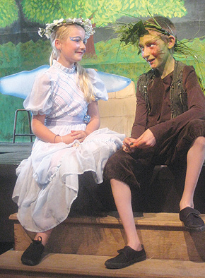 Georgia Bean and Kade Anderson playing Titania and Puck. Photo by Emma Berry.