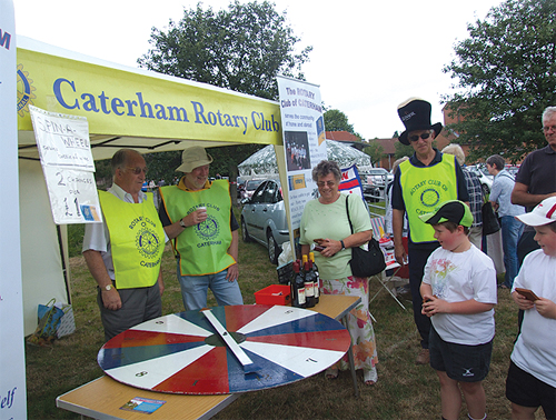 The Rotary Spin-a-Wheel stall at the Caterham Dene Fête