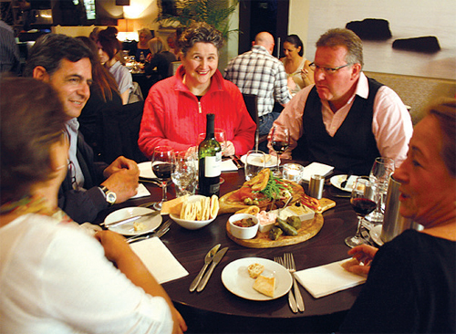 A group of diners at Mediterranean Aqua.