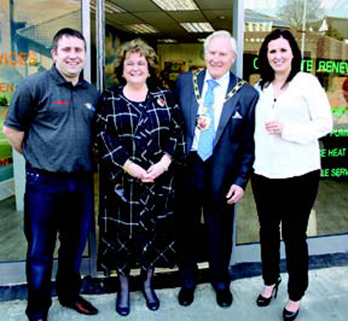 Michelle and Simon Connolly with Cllr. Brian Perkins and his wife Sonia