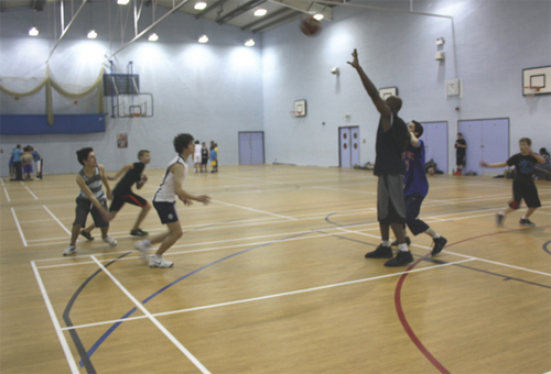 The new sports hall floor at de Stafford Sports Centre.