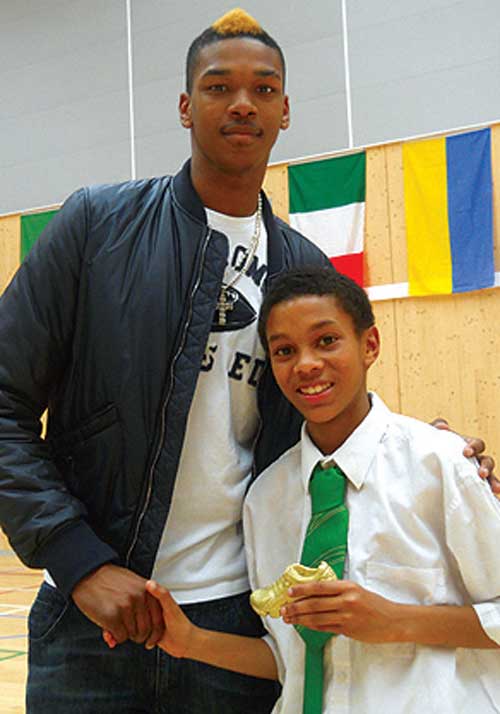 Oasis Academy student Ryan Ramus with Jamal Blackman.